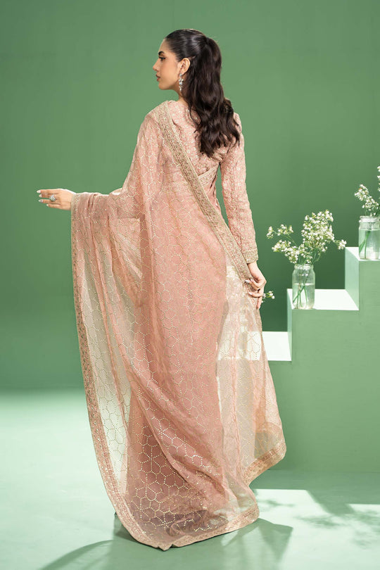 3 Piece Embroidered Raw Silk Suit | SF-W24-15